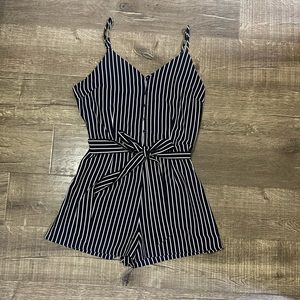 Blue/white stripped romper